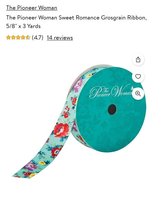 NEW Pioneer Woman Sweet Romance 5/8 Inch Grossgrain Ribbon. You get both rolls. Total of 6 Yards. From a clean and smoke-free household. Shipping