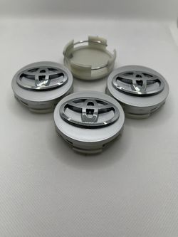 Set Of 4 Toyota Center Caps Silver With Chrome 62mm Camry Avalon Corolla  Thumbnail