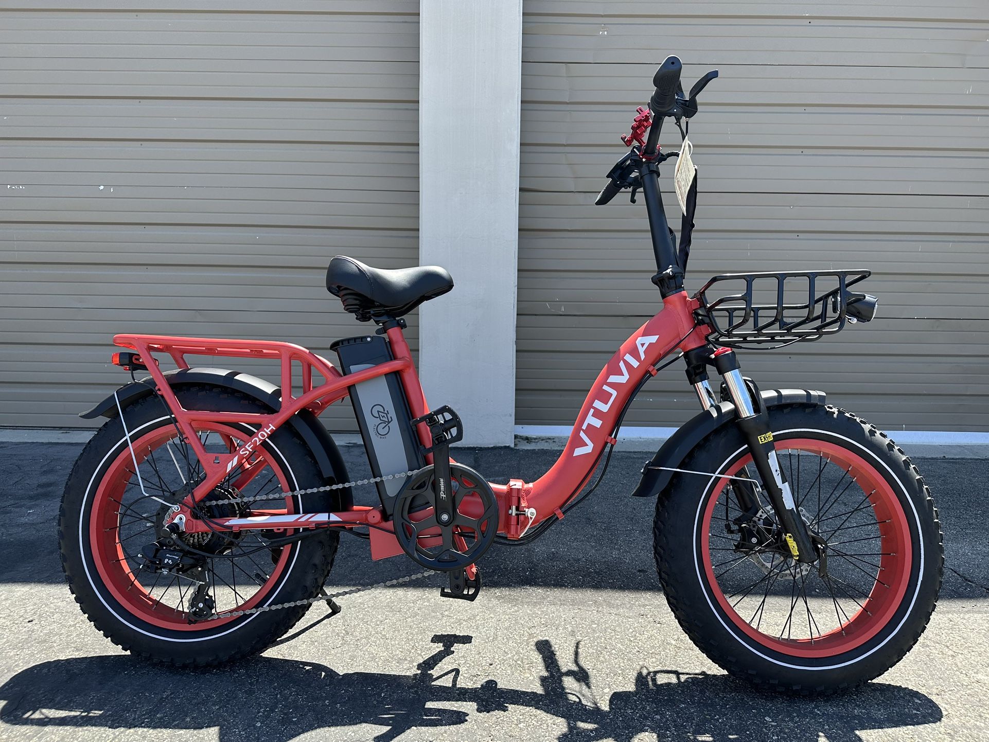 VTUVIA SF20H 750 Watts Upgraded Version 15Ah Battery Folding Eclectic Bike In Red