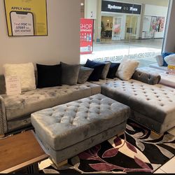 MODERN NEW SOFIA SECTIONAL SOFA AND OTTOMAN SET ON SALE ONLY $999. IN STOCK SAME DAY DELIVERY 🚚  EASY FINANCING 