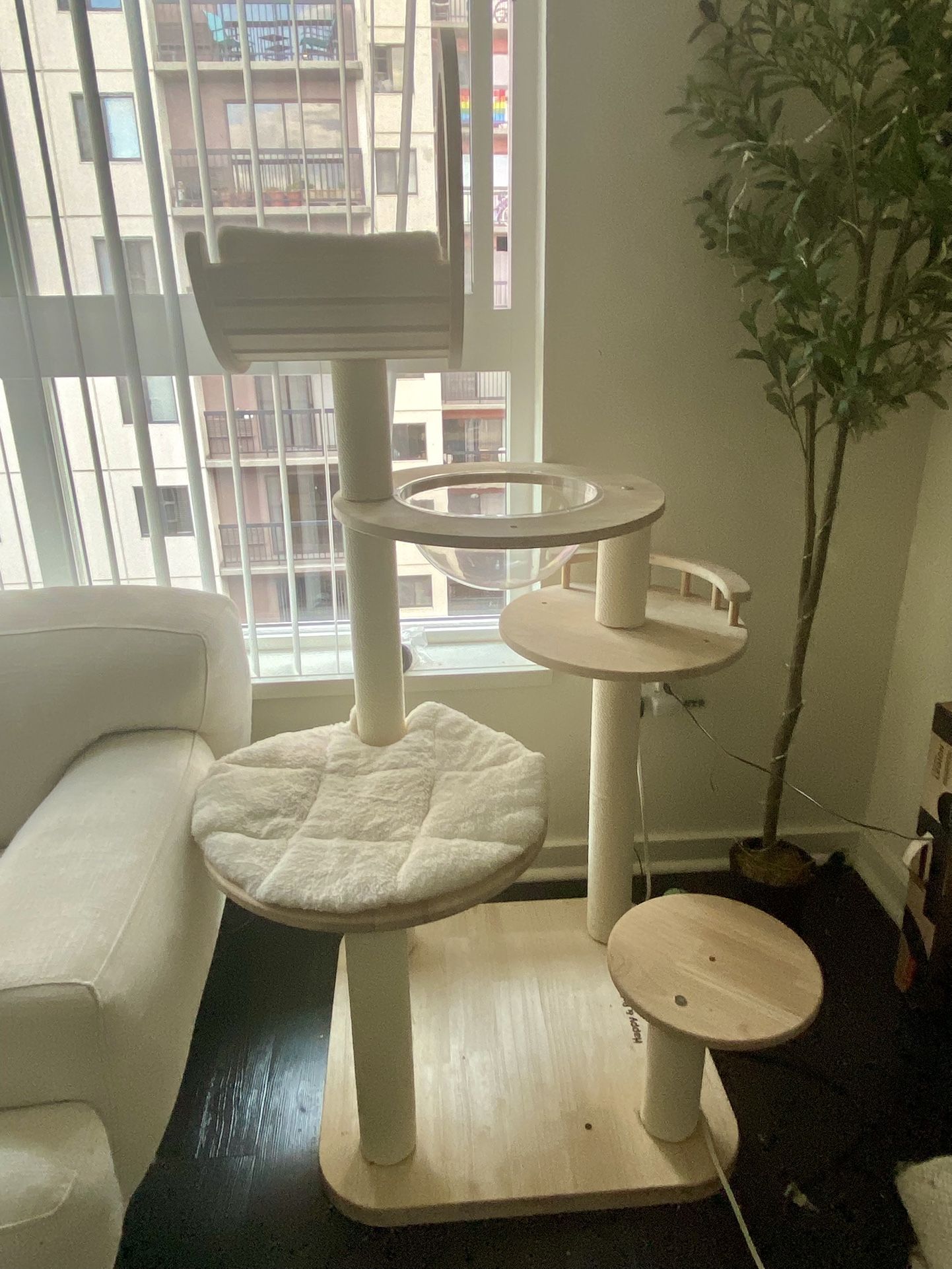 Modern Cat Tree Condo Tower & Table Cat Hangout