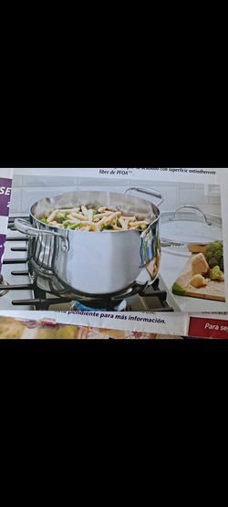 CASEROLA HONDA DE 8 QT DE ACERO INOXIDABLE TRI PLY PRINCESS HOUSE CON TAPA COLADORA 🌷 ⚘️