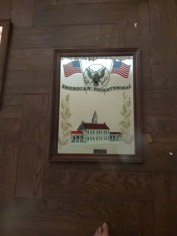 Antique Embossed AMERICAN BICENTENIAL Mirror