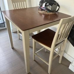 Counter-Height Dining Table Set – Farmhouse Style – 3-Piece