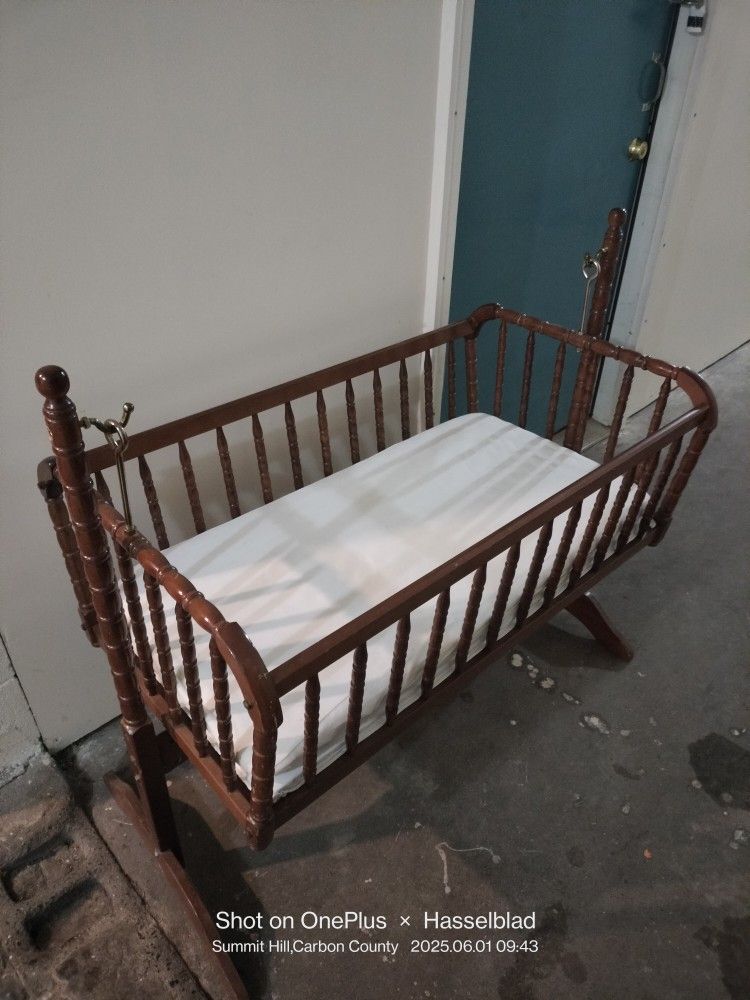 Wooden Rocker That Swivels Back And Forth Never Been Used 