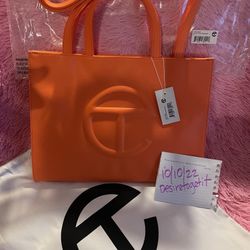 Medium Orange Telfar Shopping Bag 