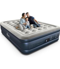 Air mattress queen with built in pump
