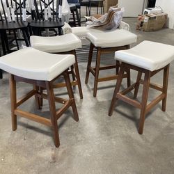 Set Of 4 Farmhouse Barstools, 24 Inch Height
