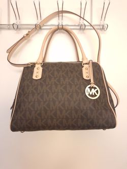 Michael Kors SATCHEL Shoulder Bag Purse Logo Leather Brown