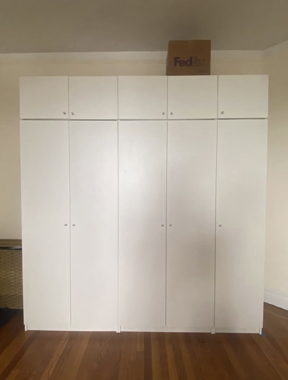 Modern White Wardrobe/Closet with Drawers