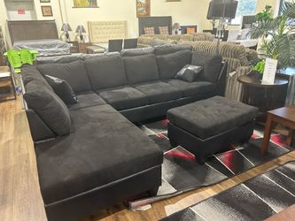 Modern Microfiber Sectional Sofa Set