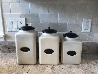 Set of three large canisters