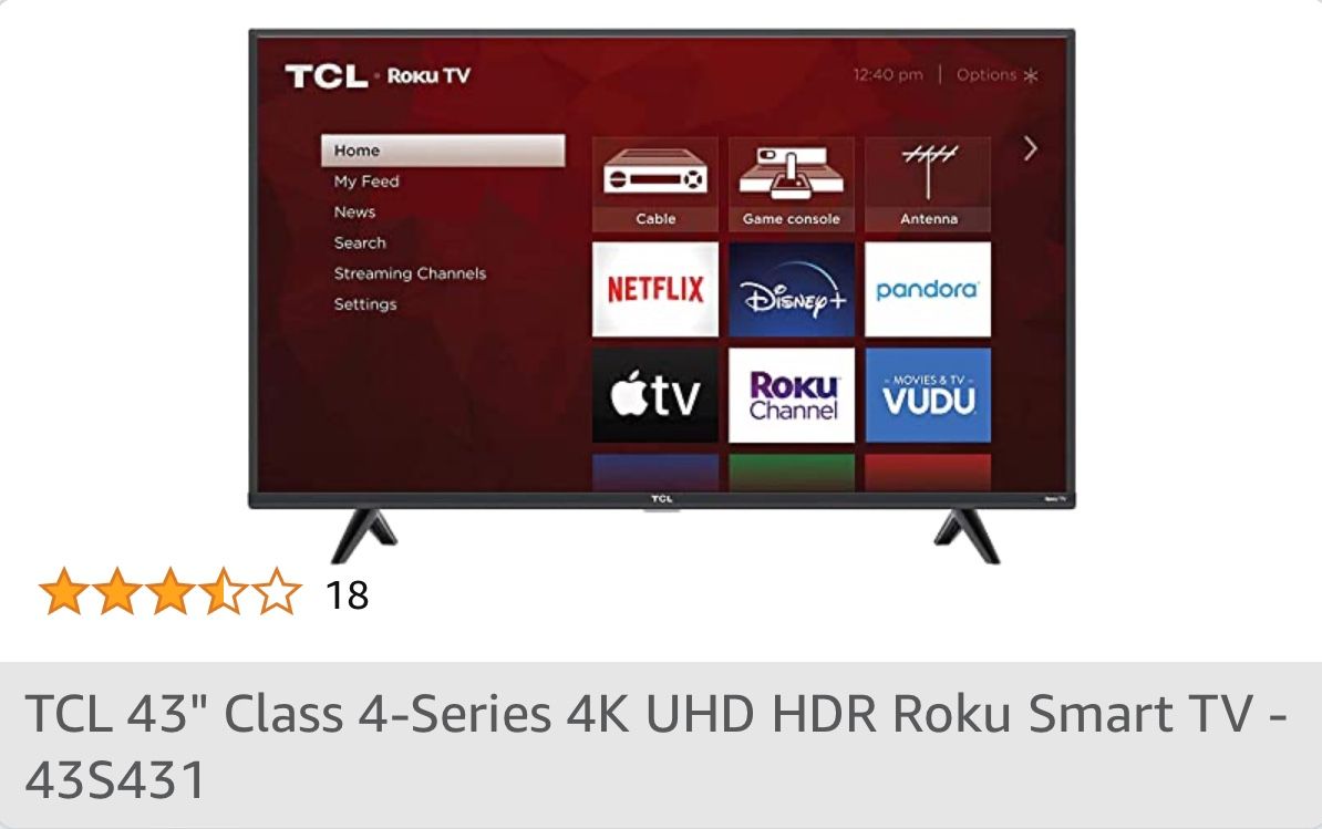 TCL 43” Smart TV Model 50S431