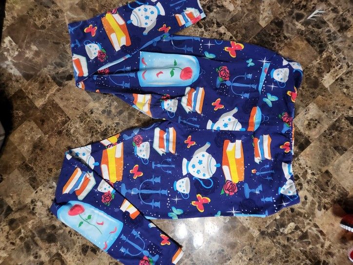 Beauty and the Beast Leggings Womens Sz Curvey