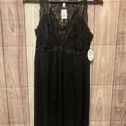 Soma Large OMG eternal lace chemise nighty black sexy lingerie nightgown