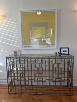 Gold console table