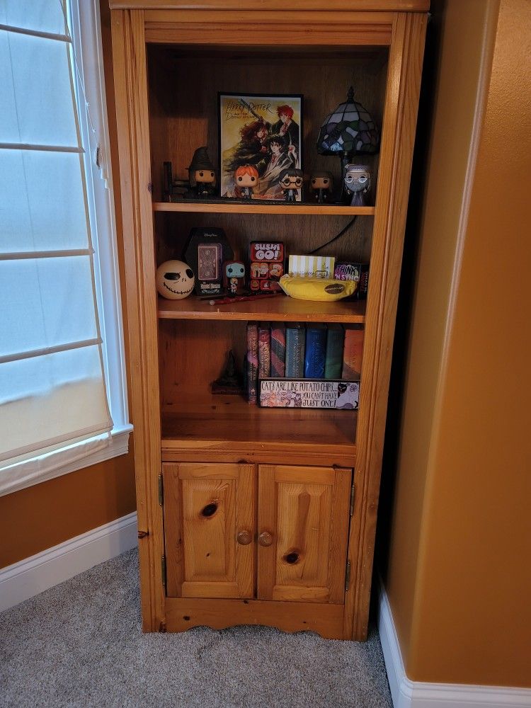 Solid Yellow Pine Cabinet, Bookcase, Storage, Display
