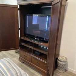 Beautiful Cherry Wood Media Cabinet-Arnoire