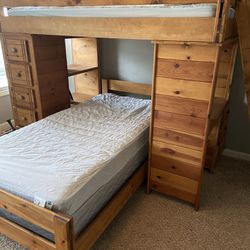 Twin Bunk Bed With Storage, Drawers, & Desk, Matching Dresser