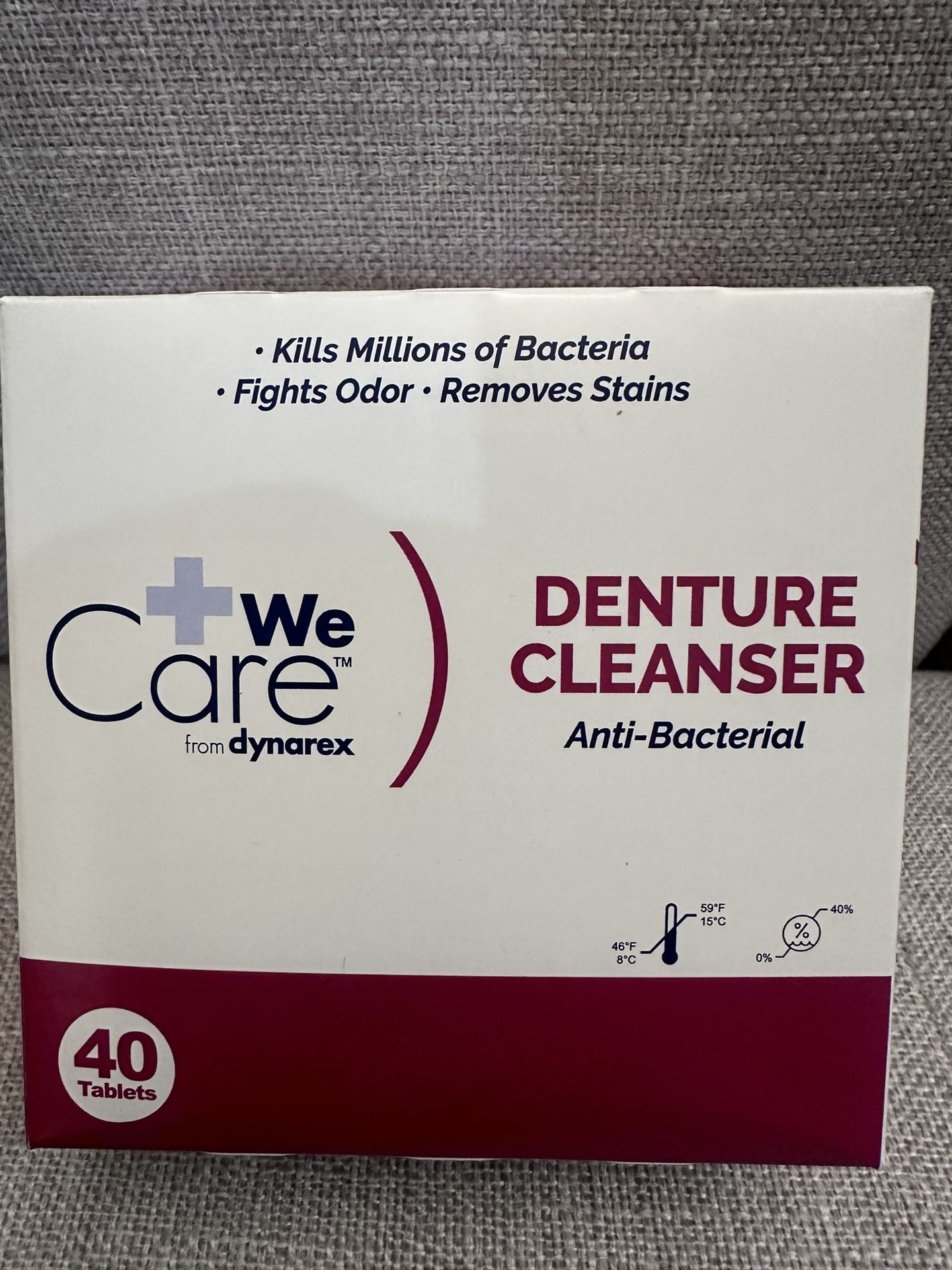 Denture Cleanser Tablets - Reduce Odors & Stains - Individually Wrapped, Peppermint Denture Cleaning Tablets - 40 Per Box