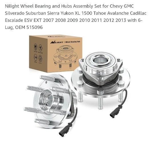 New Pair Of Wheel Bearing and Hubs Assembly Set for Chevy GMC Silverado Suburban Sierra Yukon XL 1500 Tahoe Avalanche Cadillac Escalade ESV EXT