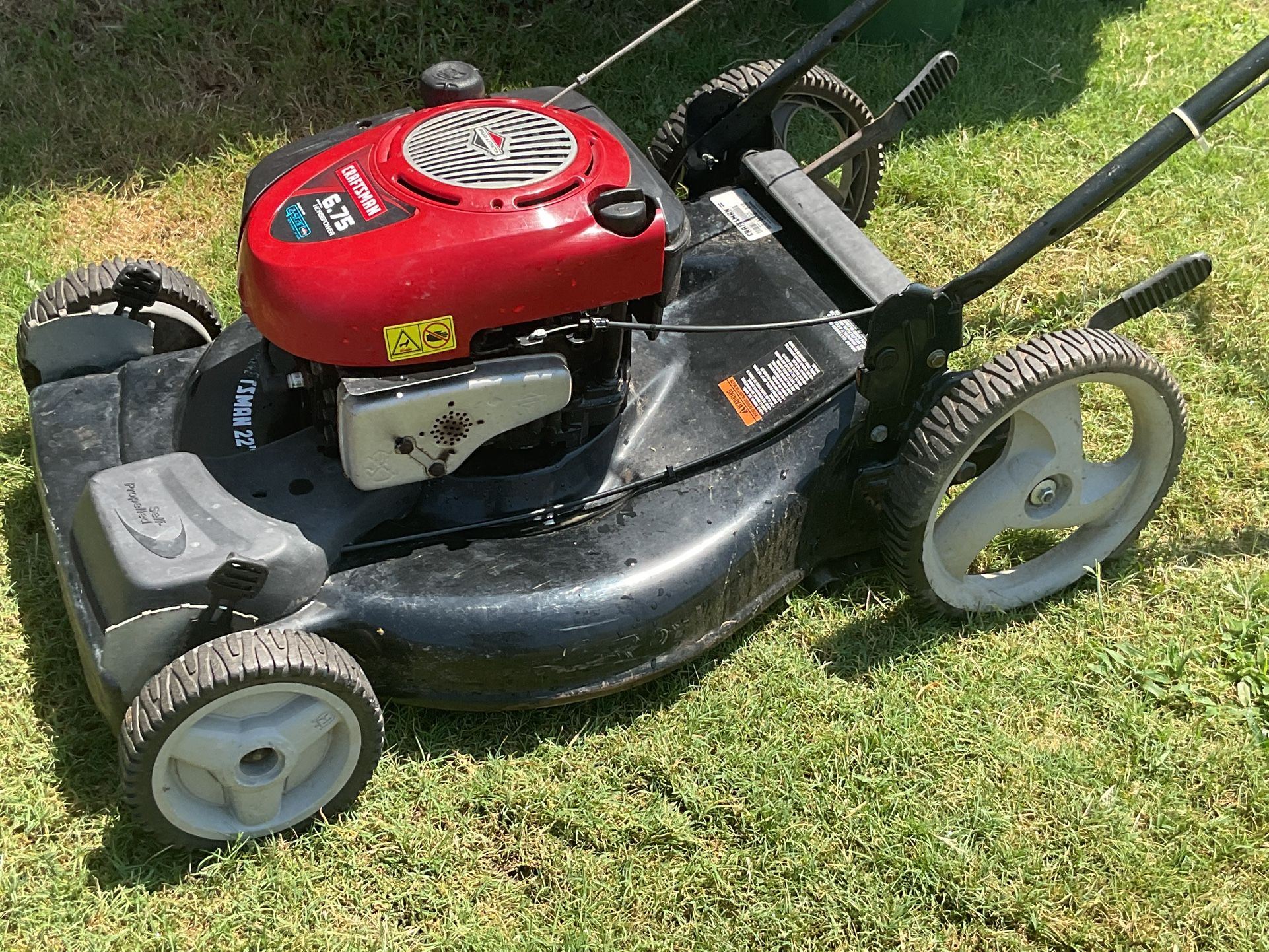 Craftsman 22” Cut, Self Propelled Runs Warranty