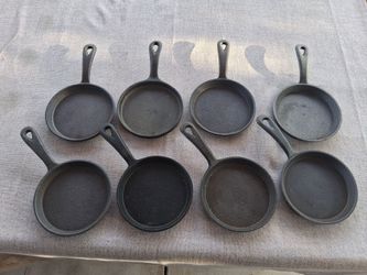 Eight (8) Five Inch (5") Cast Iron Pans - Pre-owned