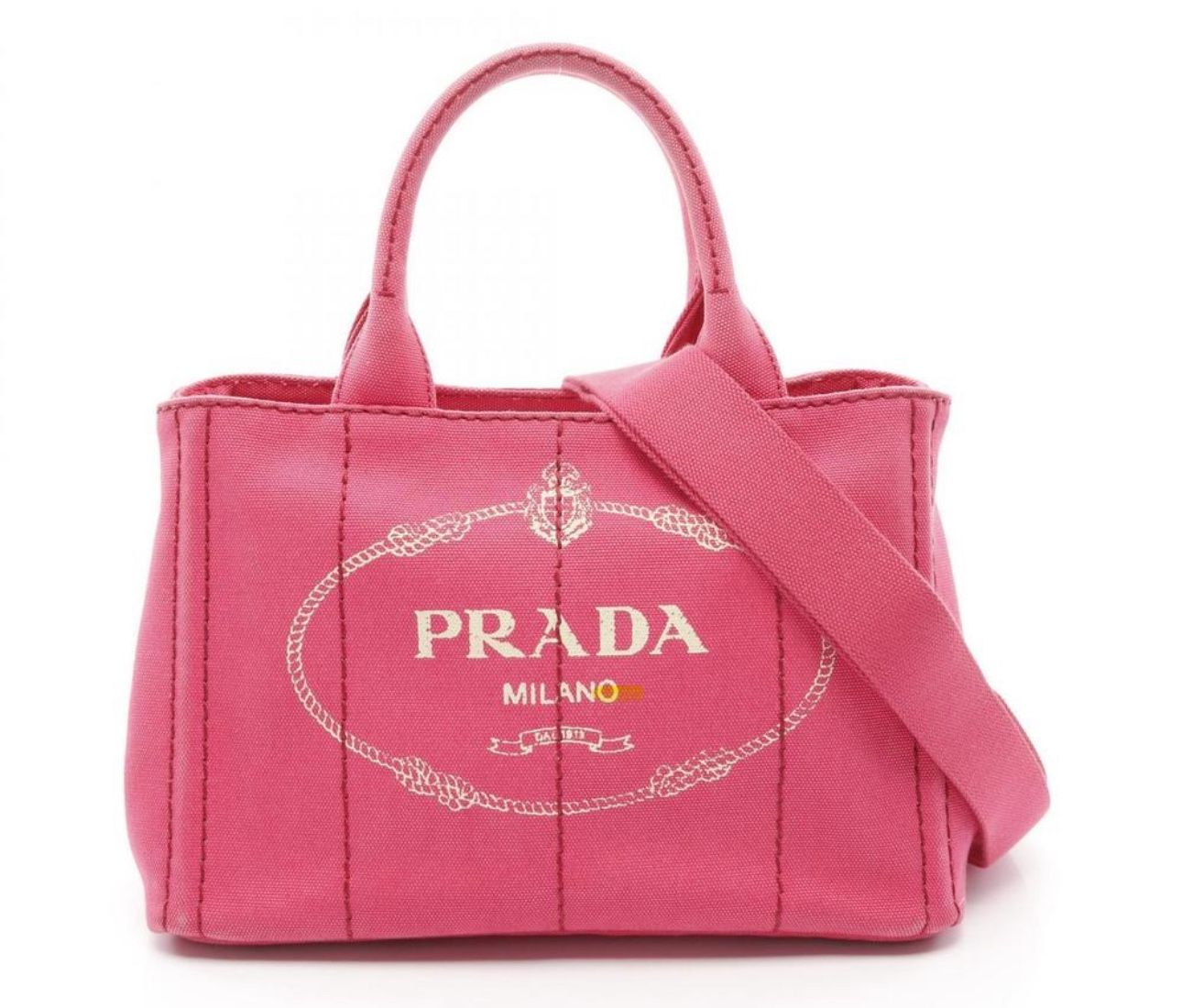 Authentic Prada Canapa Fuxia Crossbody Handbag