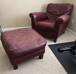 Leather Chair and Ottoman - free