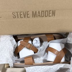 New (Taken) Tan leather Steve Madden sandals. 