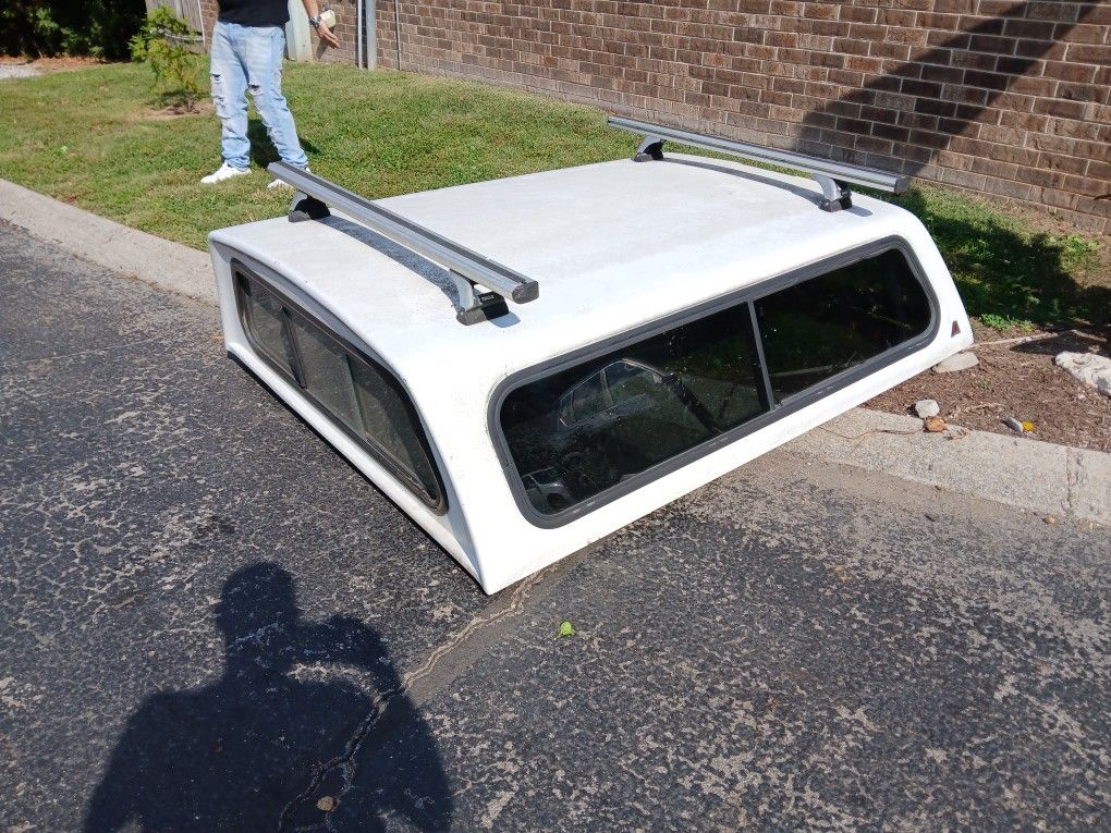 60×80 Came Off Of A Dodge Dakota Long Bed Leer Truck Bed Camper Topper With Thule Cargo  Rack