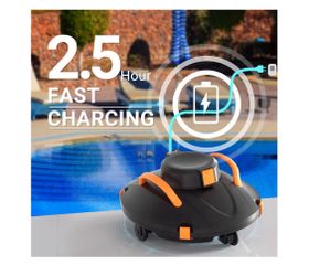 Cordless Robotic Pool Cleaner, Lasts 110 Min, Smart Sensor, Automatic Vacuum for Above-Ground Pools up to 914 Sq.ft, Portable İn its new box