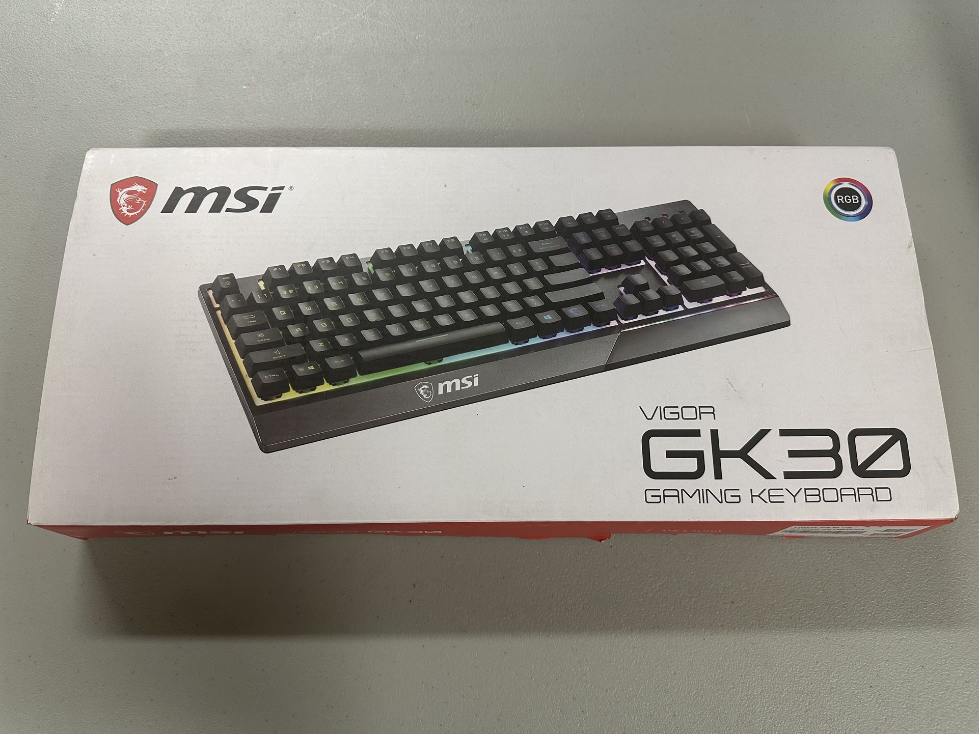 MSI Vigor GK30 RGB Gaming Keyboard, Black