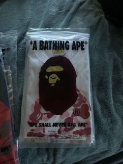 Bape shirt white with red camo   SIZE:L