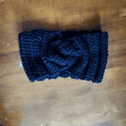 Black Crochet Headband