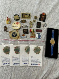 Vintage Pin lot bundle dodgers disneyland mcdonald’s stamps vegas cola mexico universal studios