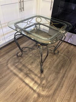 Metal and glass coffee table