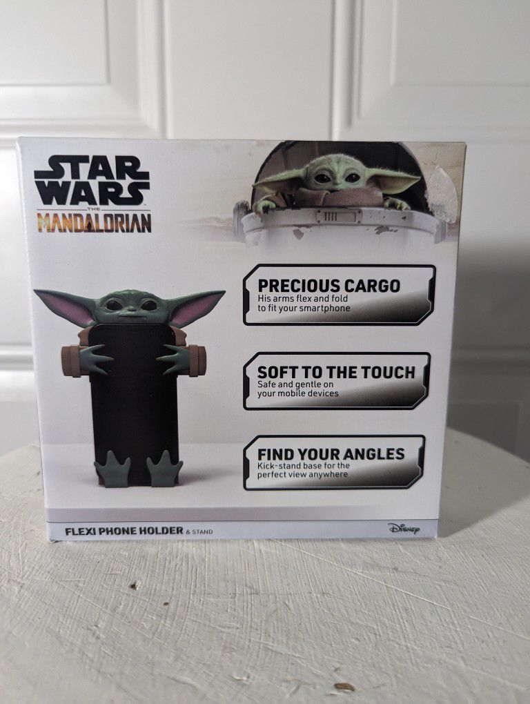 Star Wars The Mandalorian Baby Yoda Flexi Phone Holder & Stand New In Box