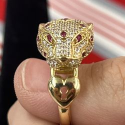 14k Panther Ring