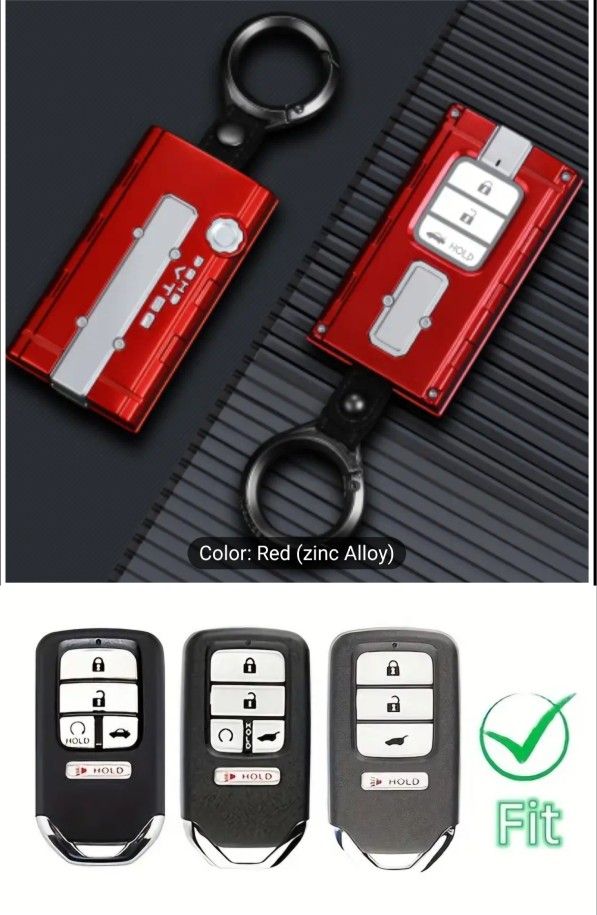 New Honda Key Fob Case Aluminum Type R Red Valve Cover