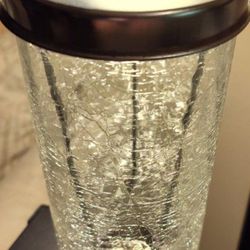 ($25) New Pair Of Crackle Glass Candle Holders
