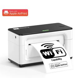 MUNBYN Wireless Thermal Label Printer Black/ White. 4x6 Labels AirPrint 
