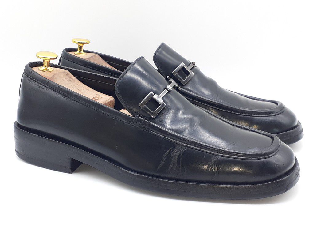 GUCCI Men's Black Leather Bit Loafers US 10 Slip On Dress Shoes $540 110 1460 D