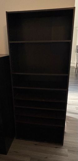 Tall black 8 shelf bookshelf