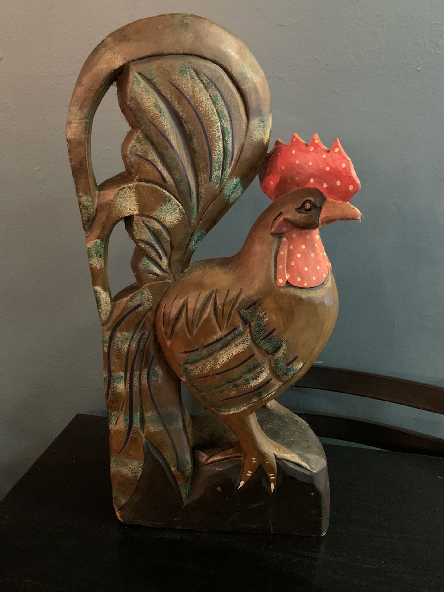 Wood rooster -20” tall