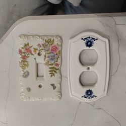 Vintage Porcelain Light Switch And Outlet Cover