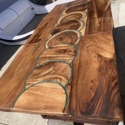 Solid Wood Rustic Dining Table 