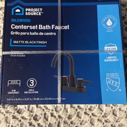 Project Source Centers Bath Faucet Matte Black Finish