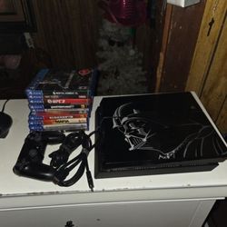 PS4 500GB Star Wars Darth Vader Edition console  with controller and 9 games