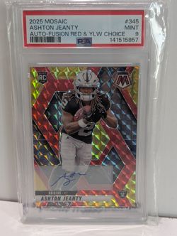 2025 Mosaic Ashton Jeanty Rookie Autograph Choice Red Yellow RC Auto Raiders